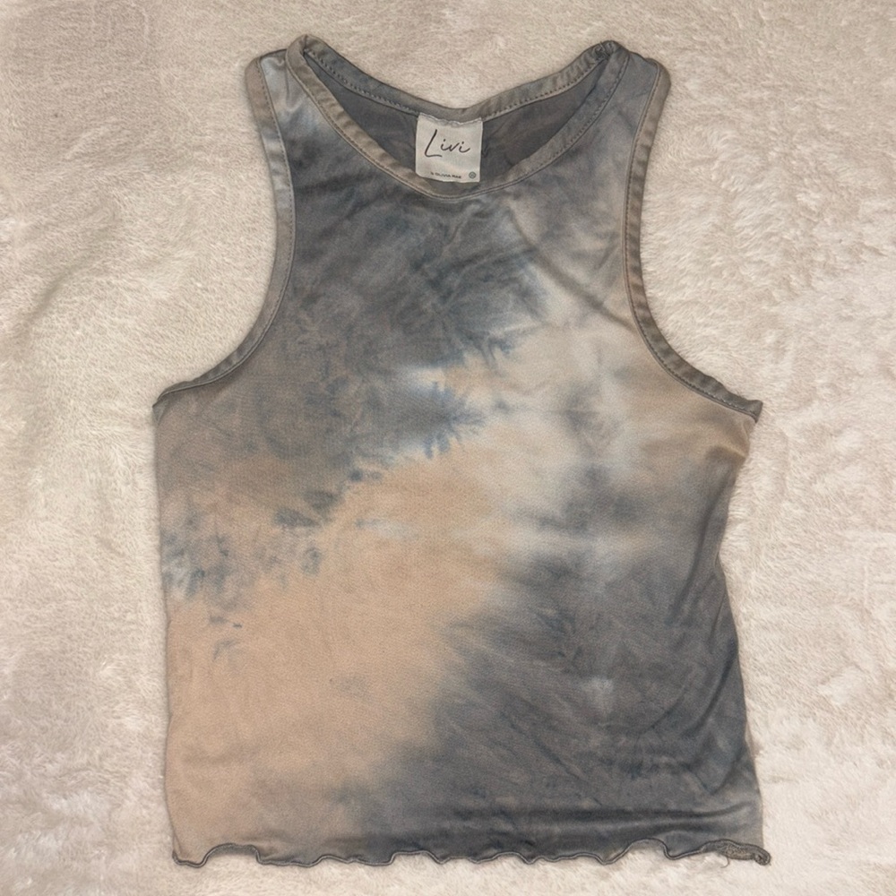 Blue tie-dyed crop top🌊🐚🧜‍♀️